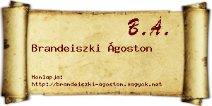 Brandeiszki Ágoston névjegykártya