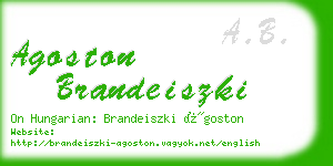 agoston brandeiszki business card